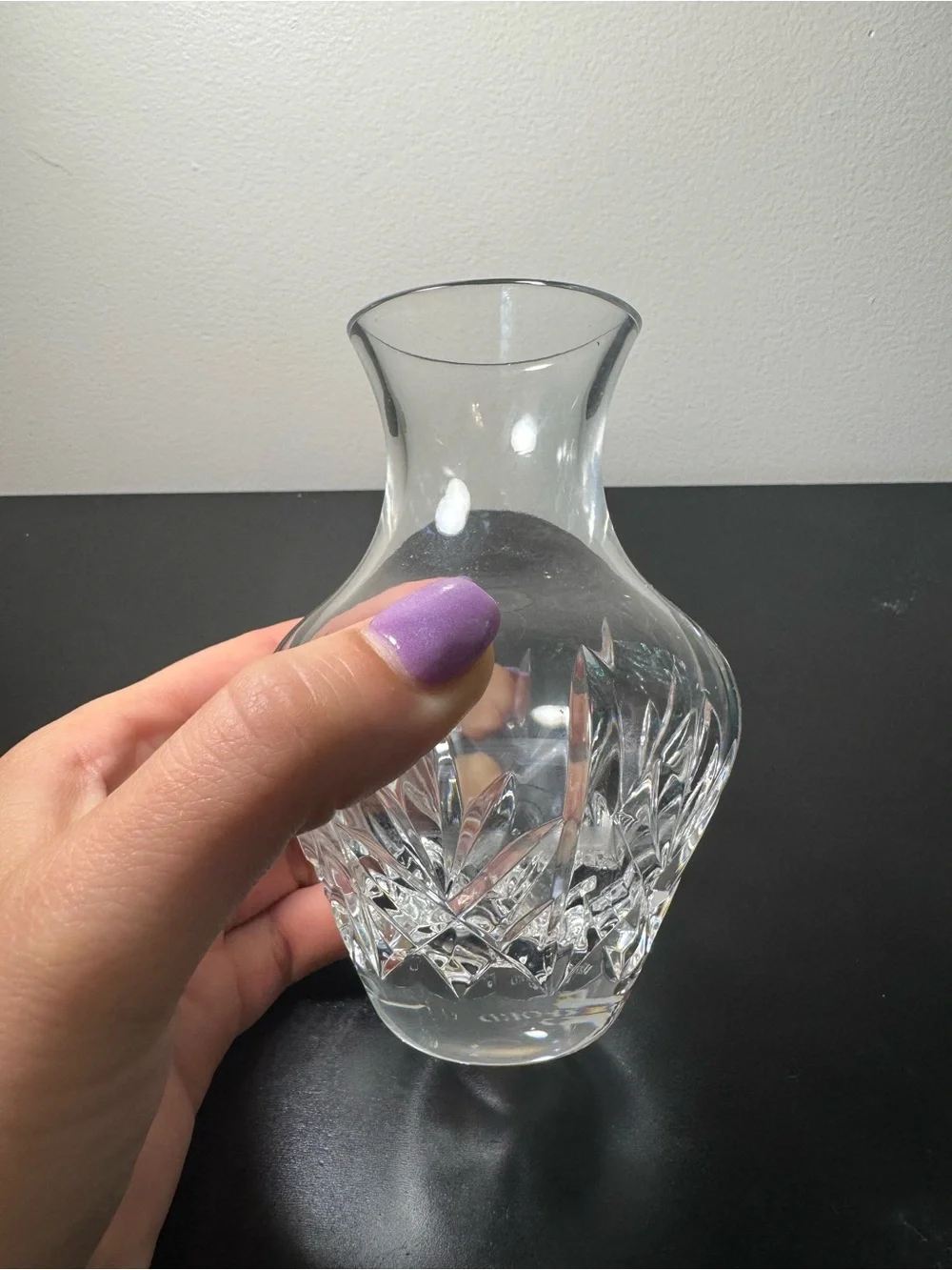 Clear Cut Glass Mini Floral Vase - Elegant Table Accent
